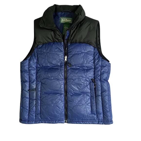 L.L. Bean Women’s Quilted Down Puffer Vest DL 603 – Black/Deep Navy – Size Large - Picture 2 of 7